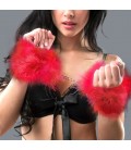 SECRET PLAY FEATHER CUFFS RED