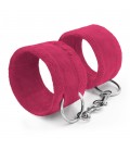 TOUGH LOVE VELCRO HANDCUFFS WITH EXTRA 40CM CHAIN CRUSHIOUS PINK