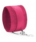 TOUGH LOVE VELCRO HANDCUFFS WITH EXTRA 40CM CHAIN CRUSHIOUS PINK