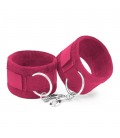 TOUGH LOVE VELCRO HANDCUFFS WITH EXTRA 40CM CHAIN CRUSHIOUS PINK