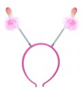 HAIRBAND DECORATED WITH PINK FEATHERS AND PENIS