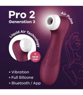 ESTIMULADOR PRO 2 GEN 3 SATISFYER COM CONNECT APP VERMELHO TINTO