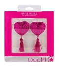 TAPA MAMILOS OUCH! HEART NIPPLE TASSELS ROSA