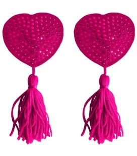 HEART NIPPLE TASSELS OUCH! NIPPLE COVERS PINK