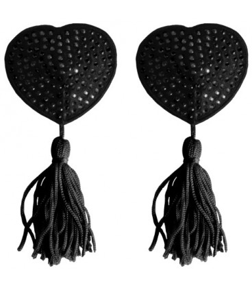 CUBRE PEZONES OUCH! HEART NIPPLE TASSELS NEGROS