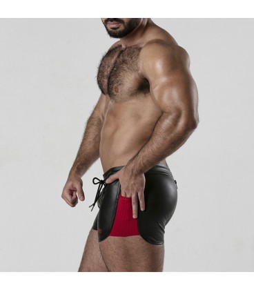 LOCKER GEAR 2 WAY ZIPPER CONTRAST SHORT RED