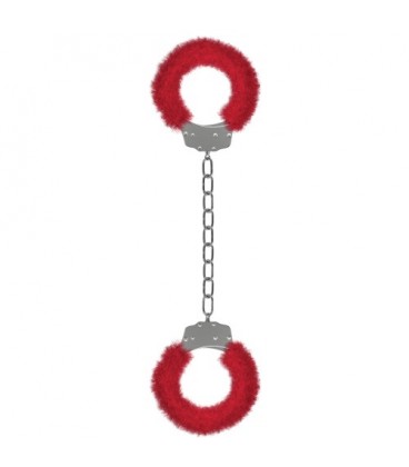 ESPOSAS CON PELUCHE PARA LOS TOBILLOS OUCH! BEGINNER'S LEGCUFFS ROJAS