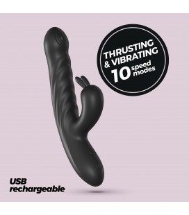 LAPIN VIBRADOR CONEJO RECARGABLE CON EMPUJE NEGRO CRUSHIOUS