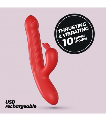 LAPIN VIBRADOR RECARREGÁVEL RABBIT COM IMPULSO VERMELHO CRUSHIOUS