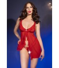 CHILIROSE BABYDOLL AND THONG CR-4696 RED