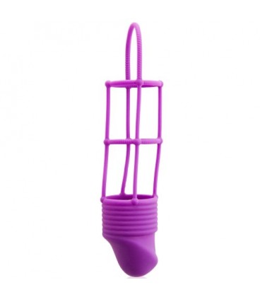 FUNDA PARA EL PENE RIBBED COCKCAGE MORADO