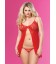 PICARDÍA Y TANGA EN ENCAJE ROJO TALLA GRANDE