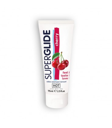 HOT™ SUPERGLIDE EDIBLE LUBRICANT CHERRY 75ML