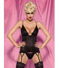 OBSESSIVE CORSET AND THONG DIAMOND BLACK