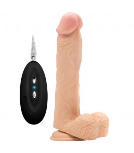 VIBRADOR REALISTA CON TESTÍCULOS REALROCK 9” BLANCO