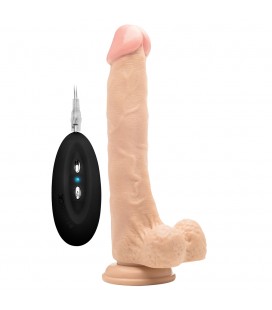 REALROCK 10” REALISTIC VIBRATOR WITH TESTICLES WHITE