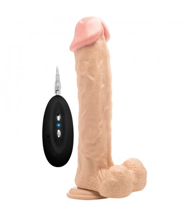 REALROCK 11” REALISTIC VIBRATOR WITH TESTICLES WHITE