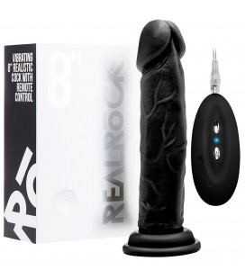 REALROCK 8” REALISTIC VIBRATOR BLACK