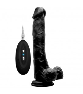 REALROCK 10” REALISTIC VIBRATOR WITH TESTICLES BLACK