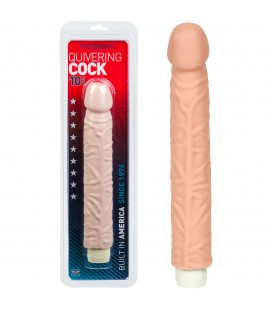 DOC JOHNSON QUIVERING COCK 10'' VIBRATOR WHITE