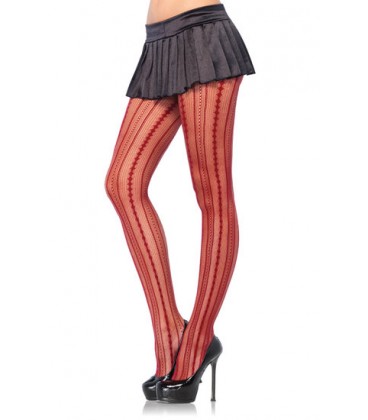 PINSTRIPE FANTASY PANTYHOSE RED