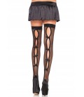 FISHNET THIGH HIGHS WITH HOLE BOW BACKSEAM