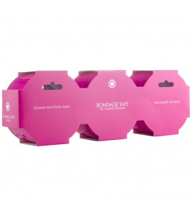 PACK WITH 3 OUCH! BONDAGE TAPE PINK