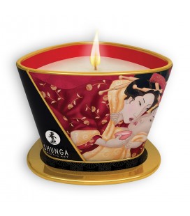 VELA DE MASSAGEM SHUNGA ROMANCE CHAMPANHE E MORANGO 170ML