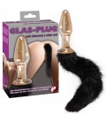 BLACK TAIL GLASS BUTTPLUG 