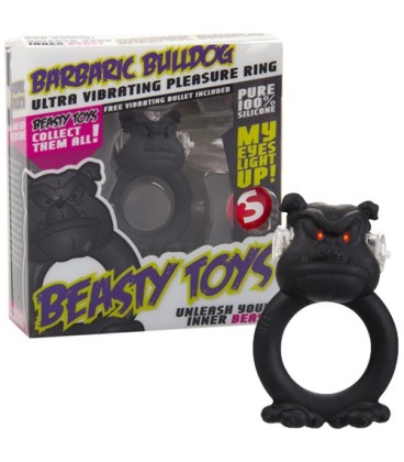 VIBRATING RING WITH LIGHT BEASTY TOYS BARBARIC BULLDOG