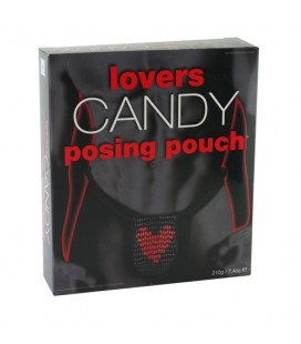 TANGA MASCULINA COMESTIBLE CON CORAZÓN CANDY POSING POUCH